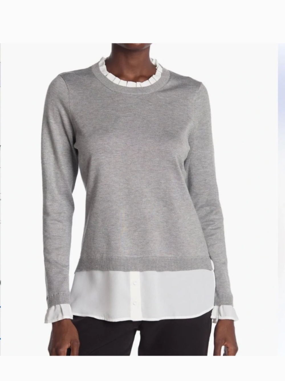 Adrianna Papell Sweater Heather Grey & Ivory
